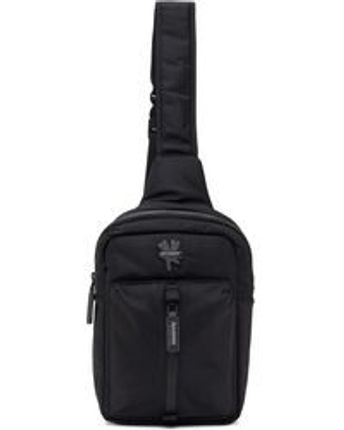 Men's Black Nylon Sling Backpack