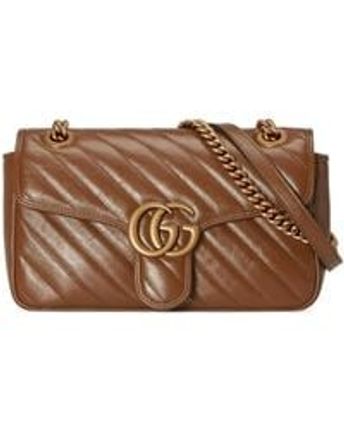 Women's Brown GG Marmont Small Matelassé Shoulder Bag