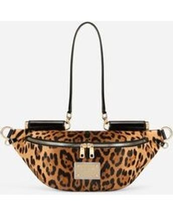 Women's Small 90s Sicily Belt Bag In Leopard-print Pony Hair With Branded Plate
