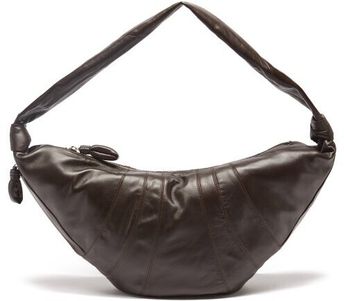 Croissant Large Leather Belt Bag - Dark Brown