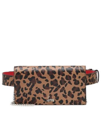 Boudoir Leopard Printed Leather Belt Bag In Caramel/ Silver