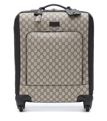 Gg Supreme Carry-on Suitcase In Brown
