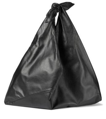 Hildegard Knotted Leather Tote In Black