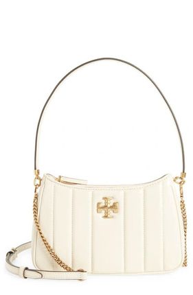 Kira Mini Quilted Leather Satchel In Brie / Rolled Gold