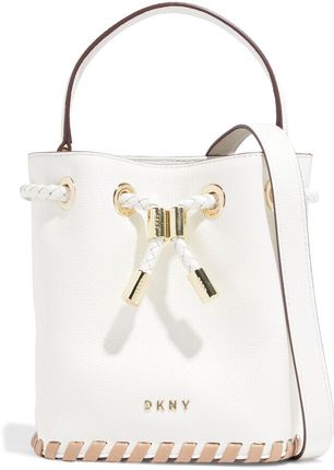 Winnie Whipstitched Pebbled-leather Bucket Bag