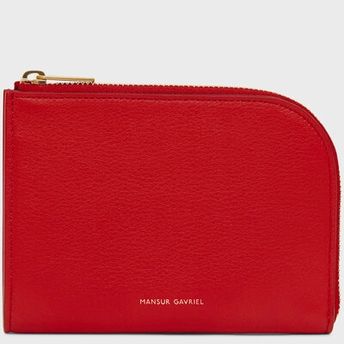 Compact Zip Wallet In Red