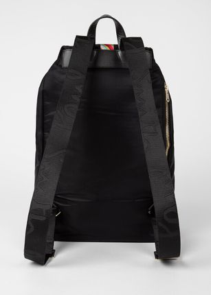 Black Backpack With 'Swirl' Grosgrain