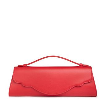 Audrey Evening Clutch: Red Calfskin with Gold Fittings