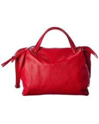 Women's Red Holly Leather Top Handle Satchel