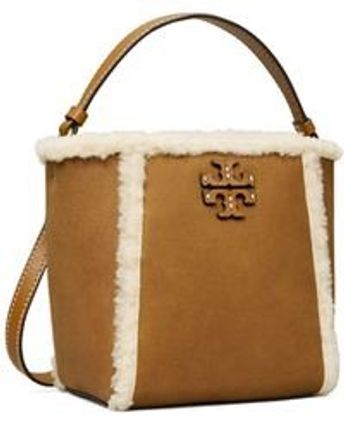 Women's Brown Mcgraw Shearling Small Bucket Bag