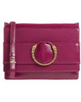 Women's Purple Snake-embellished Clutch Bag