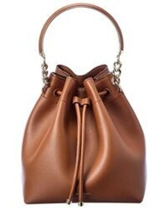 Women's Brown Bon Bon Leather Bucket Bag