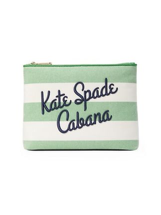 Cabana Striped Canvas Pouch