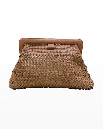 Fernanda Woven Leather Clutch Bag