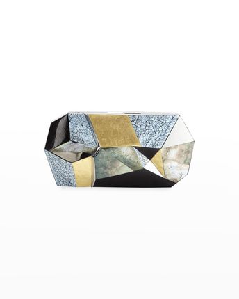 Vivienne Faceted Shell Minaudiere Clutch Bag