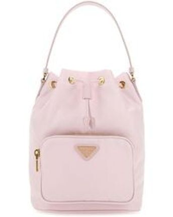 Women's Pink Pastel Nylon Bucket Bag