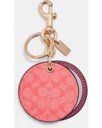 Women's Pink Mirror Bag Charm In Signature Canvas
