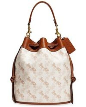 Women's Field Horse & Carriage Coated Canvas Bucket Bag