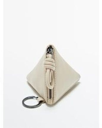 Women's Natural Leather Triangle Case Charm