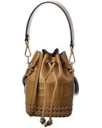 Women's Brown Mon Tresor Mini Leather Bucket Bag