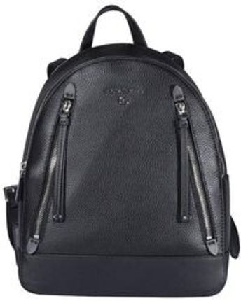 Women's Black Logo Detailed Zip-up Backpack