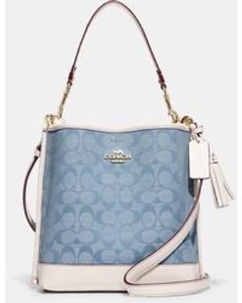 Women's Blue Mollie Bucket Bag 22 In Signature Chambray