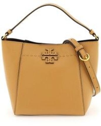 Women's Brown Grained Leather Mcgraw Bucket Bag