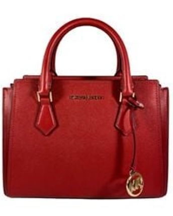 Women's Red Hope Saffiano Leather Medium Satchel Messenger Crossbody Bag
