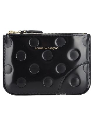 Small Polka Dots Embossed Zip Pouch Bag