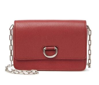 Hayes D-ring Leather Crossbody Bag In Red