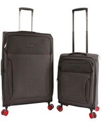 Women's Black Luggage Platt 2 Piece Set Expandable Suitcase With Spinner Wheels