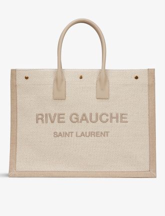 Rive Gauche cotton and linen-blend tote bag