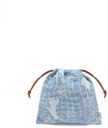 Luxury Mermaids drawstring pouch in demin and calfskin for Women