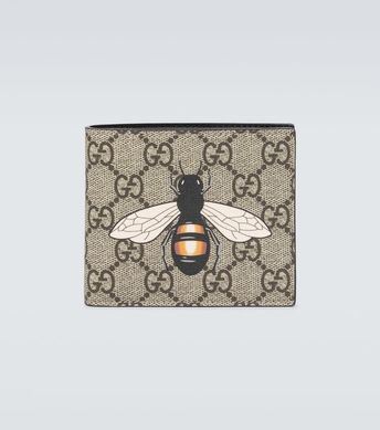 Bee printed GG Supreme wallet