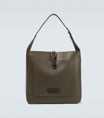 Grained leather tote