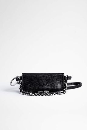 Grained Leather Grigri Charm Rock Clutch