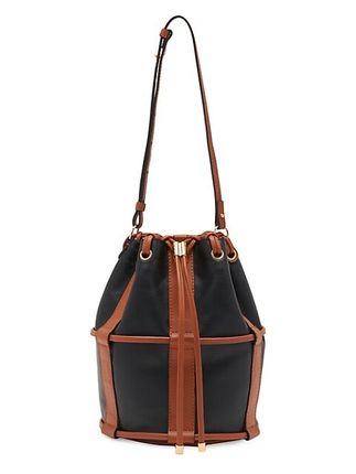 Willow Caged Leather Bucket Bag