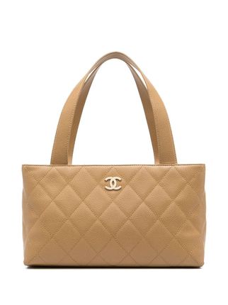 pre-owned 2002 CC diamond-quilted tote bag