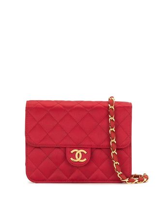 pre-owned 1985-1990s CC diamond-quilted shoulder bag