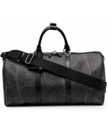 Men's Black Leather Travel Bag