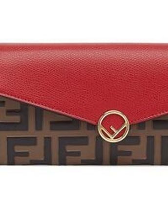 Women's Red Continental With Chain