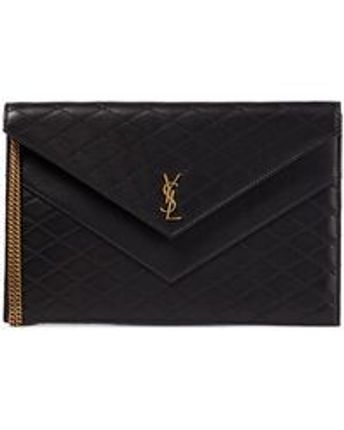 Women's Black Gaby Quilted Leather Clutch