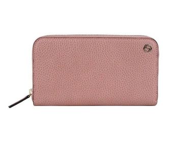 Women's Soft Pink Leather Gold Interlocking G Zip Around Wallet 449347 5806