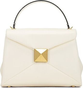 Small One Stud Top Handle Bag in Ivory