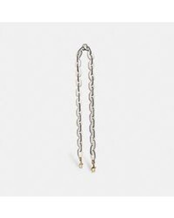Women's Metallic Leather Covered Chain Strap