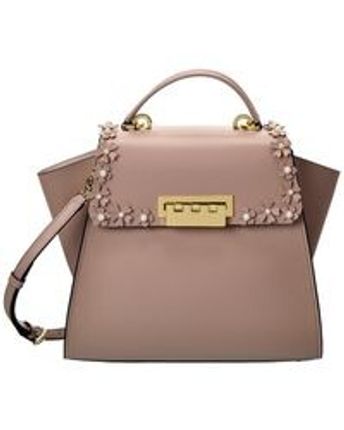 Women's Pink Zac Eartha Top Handle Floral Garden Leather Shoulder Bag