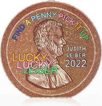 Lucky Penny Disc Crystal Minaudiere Bag
