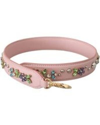 Women's Pink Leather Crystal Stud Accessory Shoulder Strap