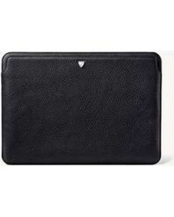 Women's Black Leather 13" Slip Laptop Case
