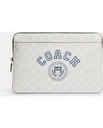 Women's Laptop Sleeve In Signature Canvas With Coach Varsity